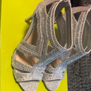 Gianni Bini silver crystal booties.